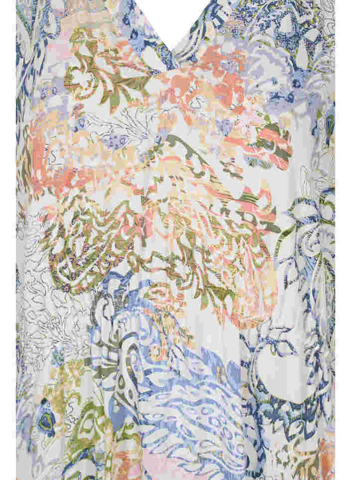 Mønstrete kjole i viskose med knyting, White Paisley AOP, Packshot image number 2