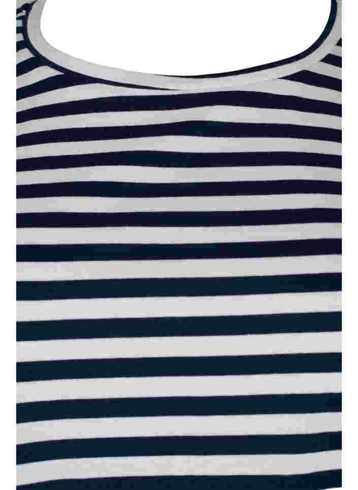 Basis T-skjorter i bomull, 2 stk., Navy/Navy Stripe, Packshot image number 2