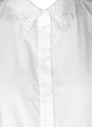 Løs skjortekrage med blonder, Bright White, Packshot image number 2