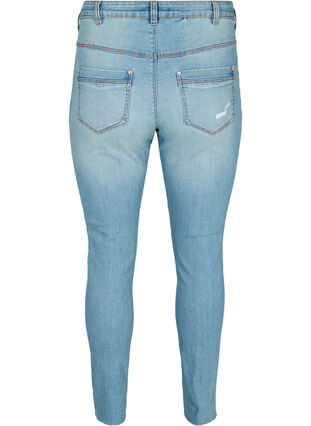 Ekstra slim Sanna jeans med splitt, Light blue denim, Packshot image number 1