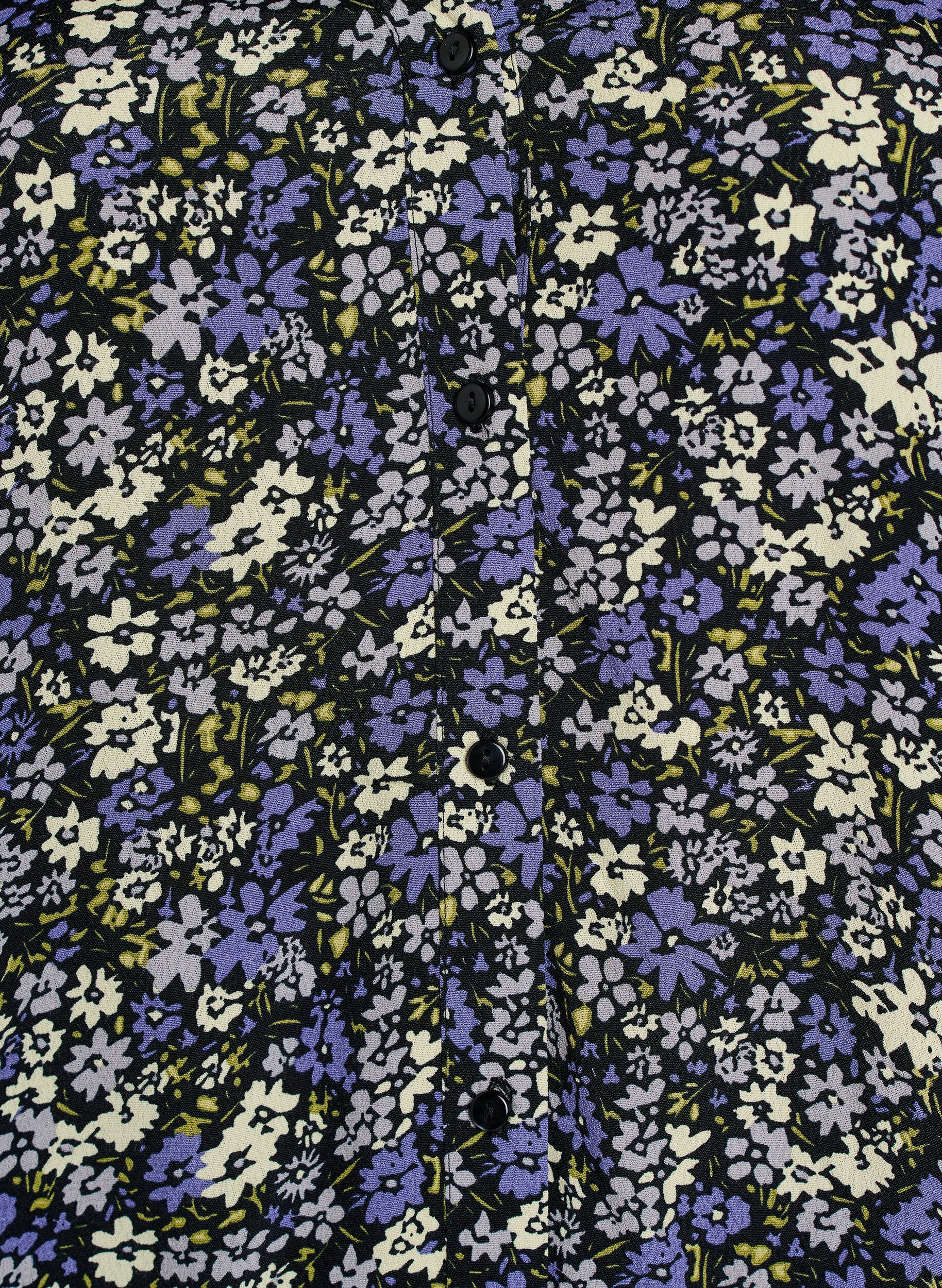 Zizzi Viskose bluse med trykk og knappelukking, Svart, Packshot image number 2