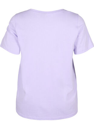 T-skjorte i bomull med trykk, Lavender COLOR, Packshot image number 1