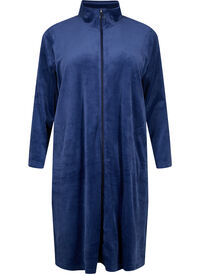 Velour morgenkåpe med glidelås