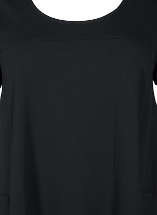 Zizzi Jerseykjole med korte ermer og lommer, Svart, Packshot image number 2