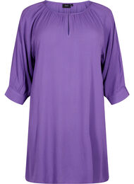Tunika i viskose med 3/4-ermer, Deep Lavender