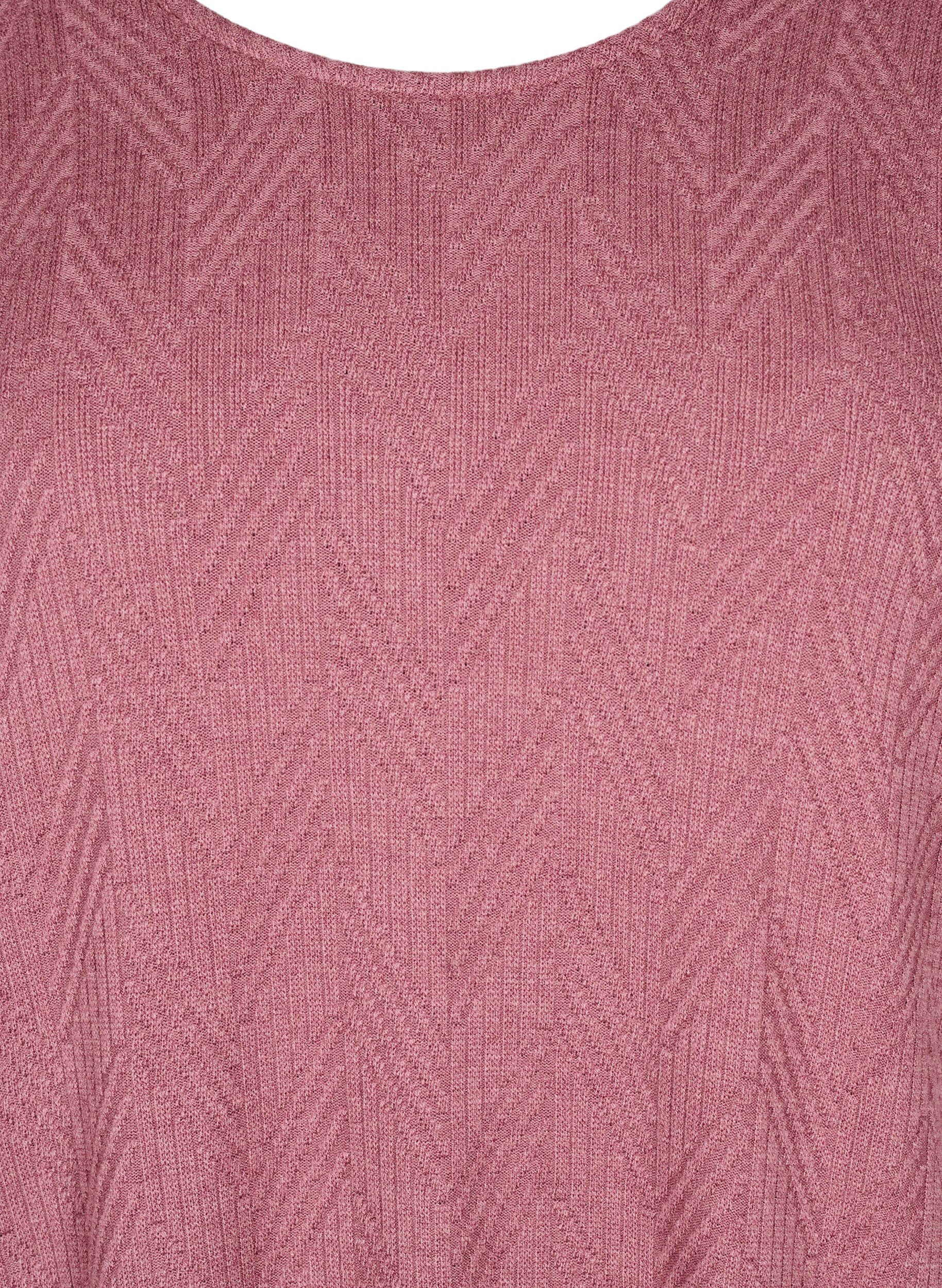 Zizzi M&oslash;nstret bluse med lange ermer, Brun, Packshot image number 2