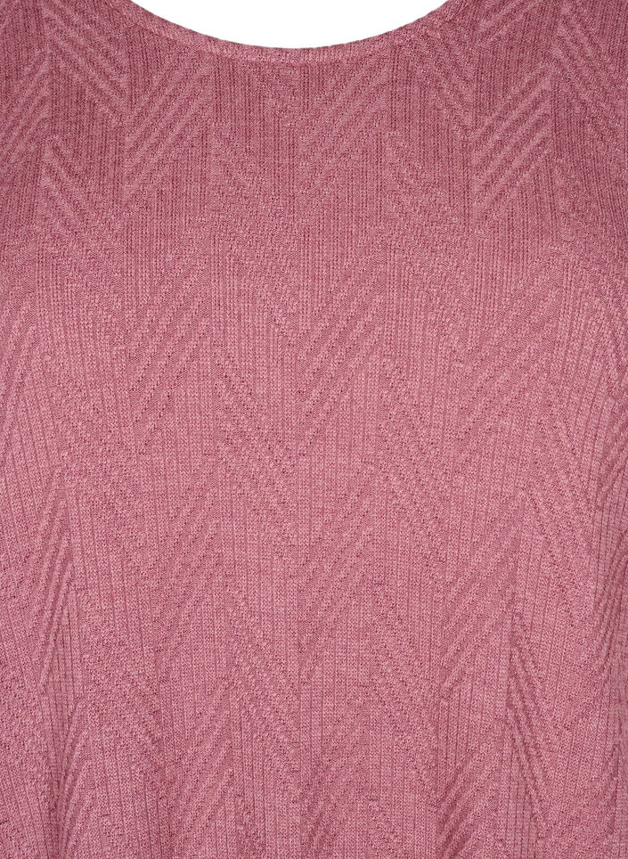 Mønstret bluse med lange ermer, Brun, Packshot image number 2