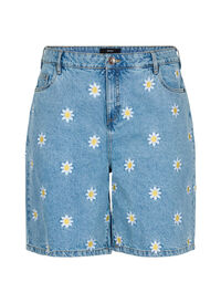 Mille shorts med høyt liv og broderte blomster 