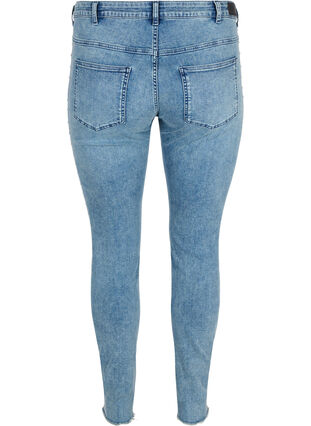 Cropped Amy jeans med nagler i sidesømmen, L.Blue Stone Wash, Packshot image number 1