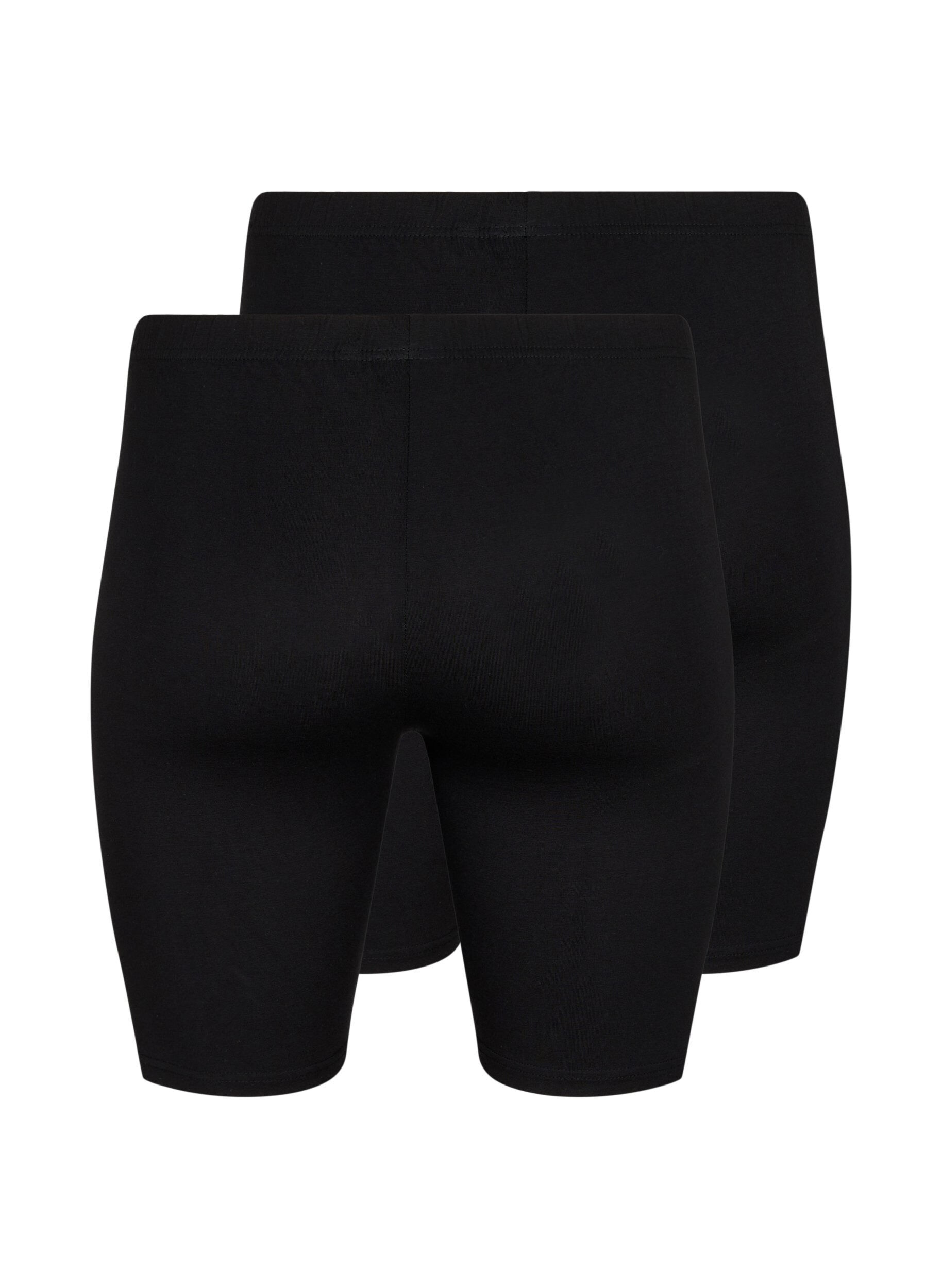 ZizziSykkelshorts i viskose, 2 stk., Svart, Packshot image number 1