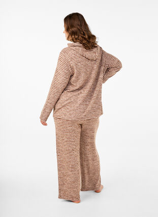 Zizzi Ledige bukser med elastisk linning, Fondue Fudge, Model image number 1