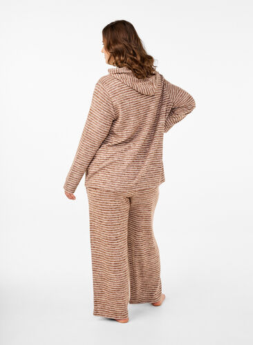 Zizzi Ledige bukser med elastisk linning, Fondue Fudge, Model image number 1