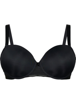 Zizzi Formstøpt BH med mesh, Black, Packshot image number 0