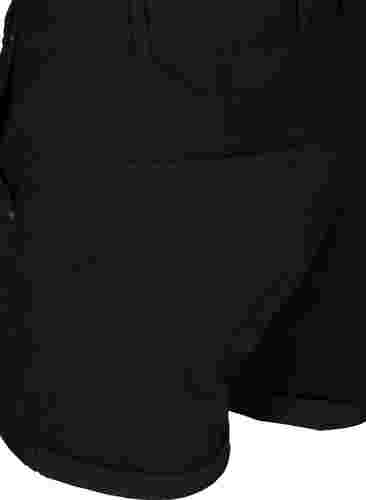 Shorts i bomull med lommer, Black, Packshot image number 3