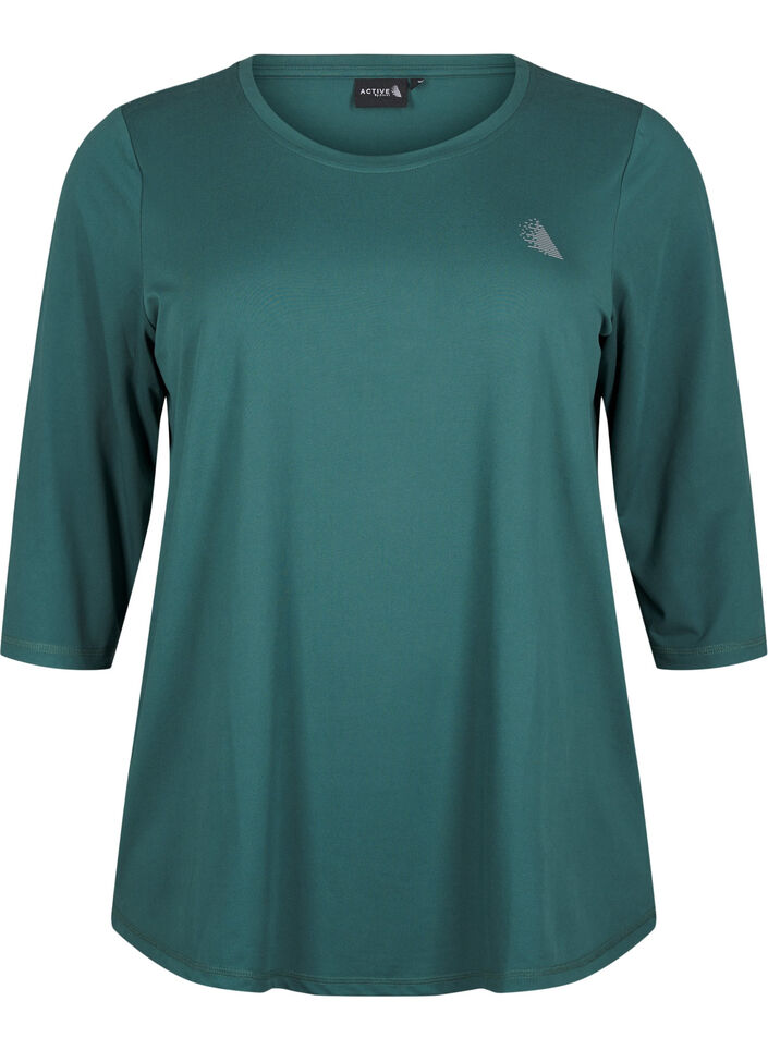 Treningstopp med 3/4-ermer, Gr&oslash;nn, Packshot image number 0