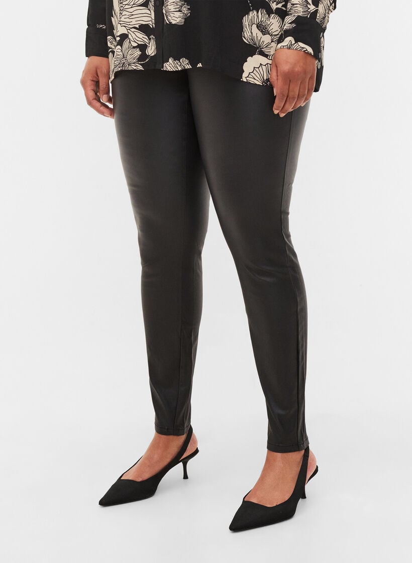 Coated leggings, Black, Model image number 2