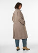 Lang ullk&aring;pe med h&oslash;y krage og dobbeltradet design, Brun, Model image number 2
