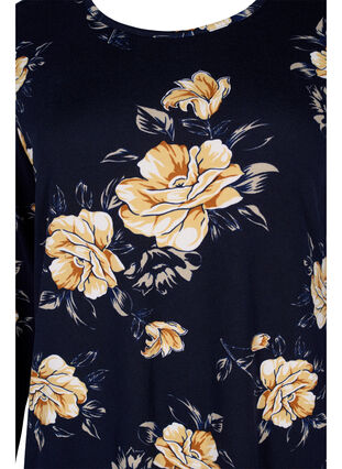 Bluse med lange ermer, Night Sky Flower AOP, Packshot image number 2