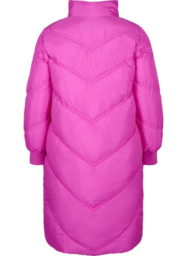 Lang puffer-vinterjakke, Rose Violet, Packshot image number 1