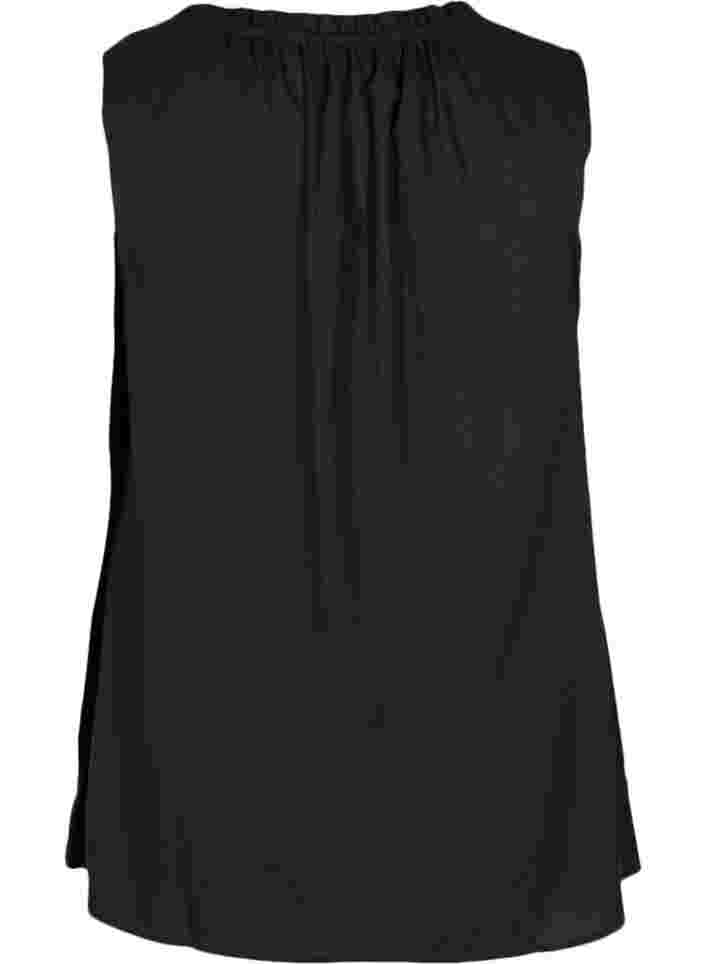 Viskosetopp med knytedetaljer, Black, Packshot image number 1