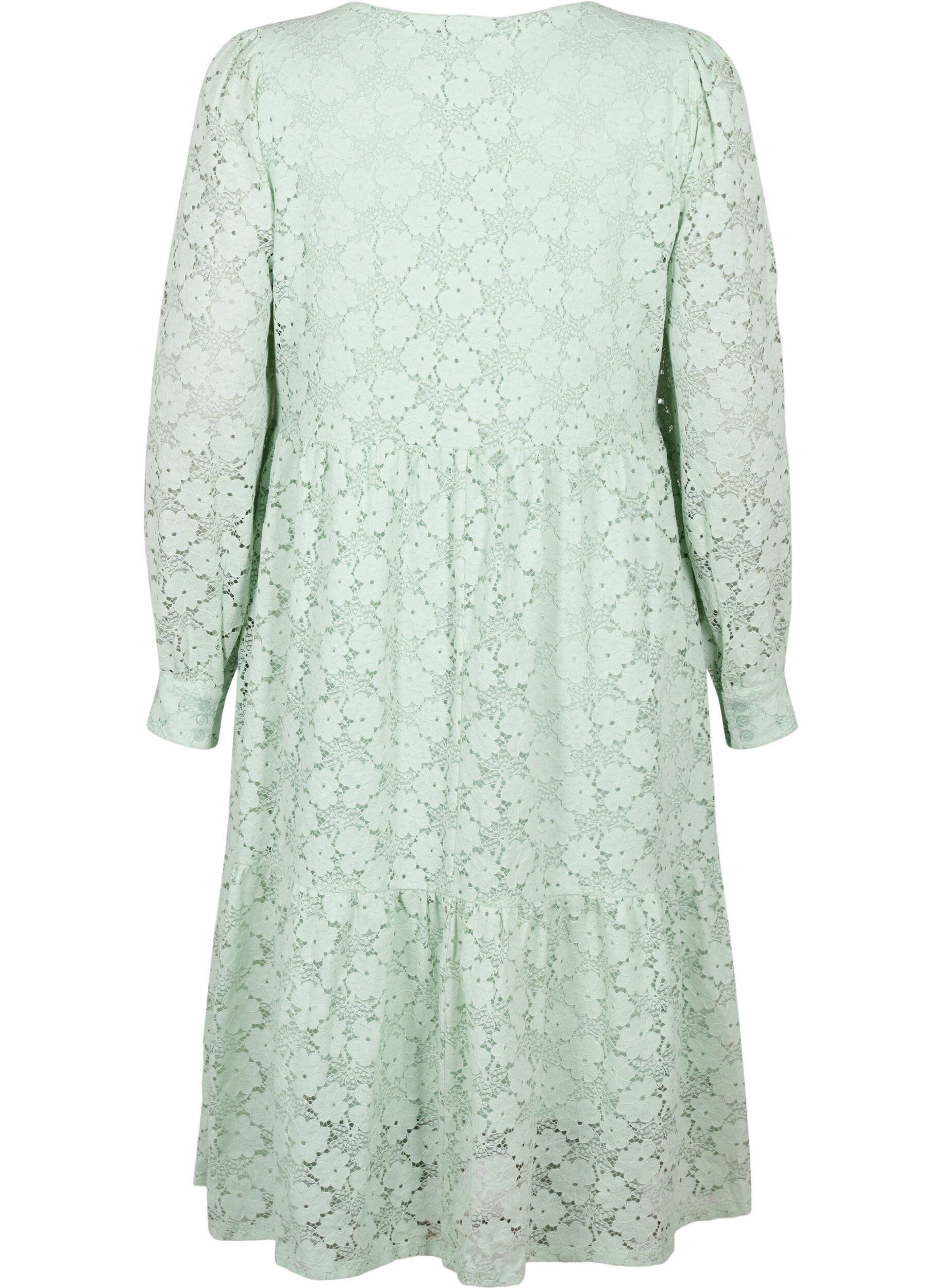ZizziBlondekjole med lange ermer, Pastel Green , Packshot image number 1