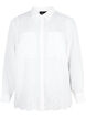 Skjorte i viskose med broderi anglaise, Bright White, Packshot image number 0
