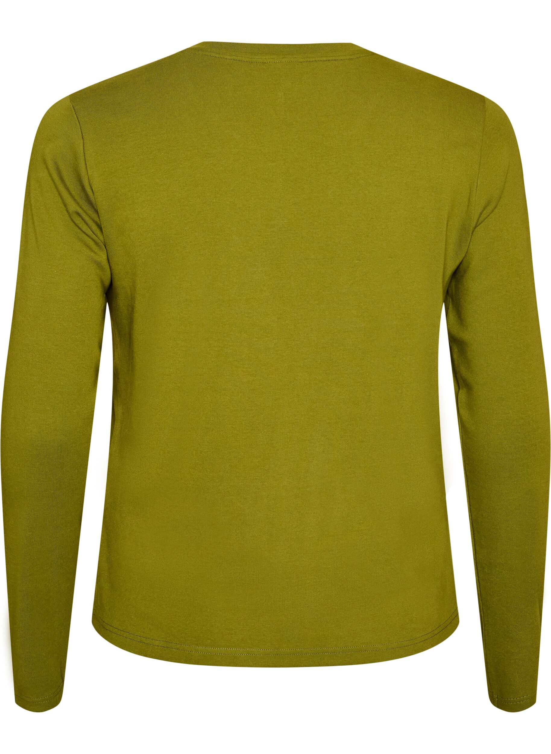 ZizziLangermet basis-T-skjorte med rund hals, Gr&oslash;nn, Packshot image number 1
