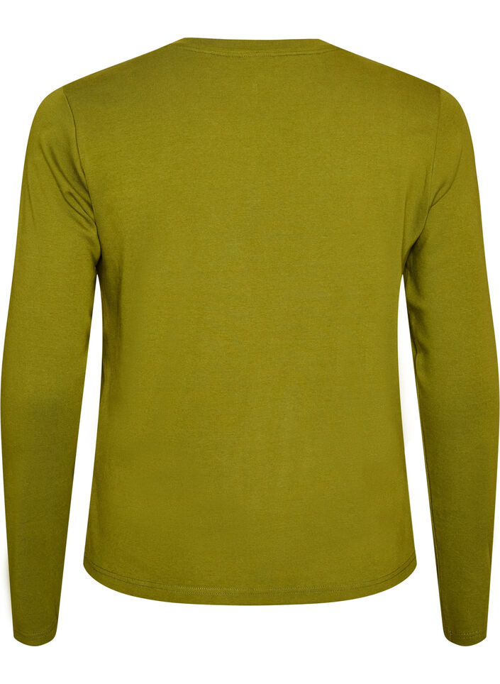 Langermet basis-T-skjorte med rund hals, Gr&oslash;nn, Packshot image number 1