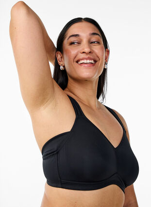 Zizzi Komfort-BH med polstrede stropper, Black, Model image number 3