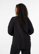 Viskosebluse med V-hals og lange ermer, Svart, Model image number 2