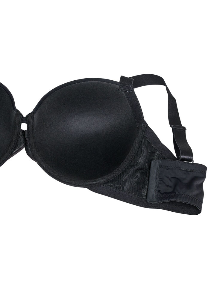 Formstøpt BH med kryssdetaljer, Svart, Packshot image number 3