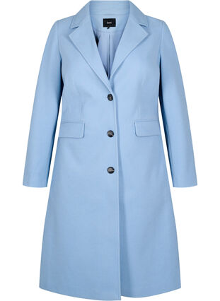 Zizzi Lang kåpe med en splitt på ryggen, Blå, Packshot image number 0