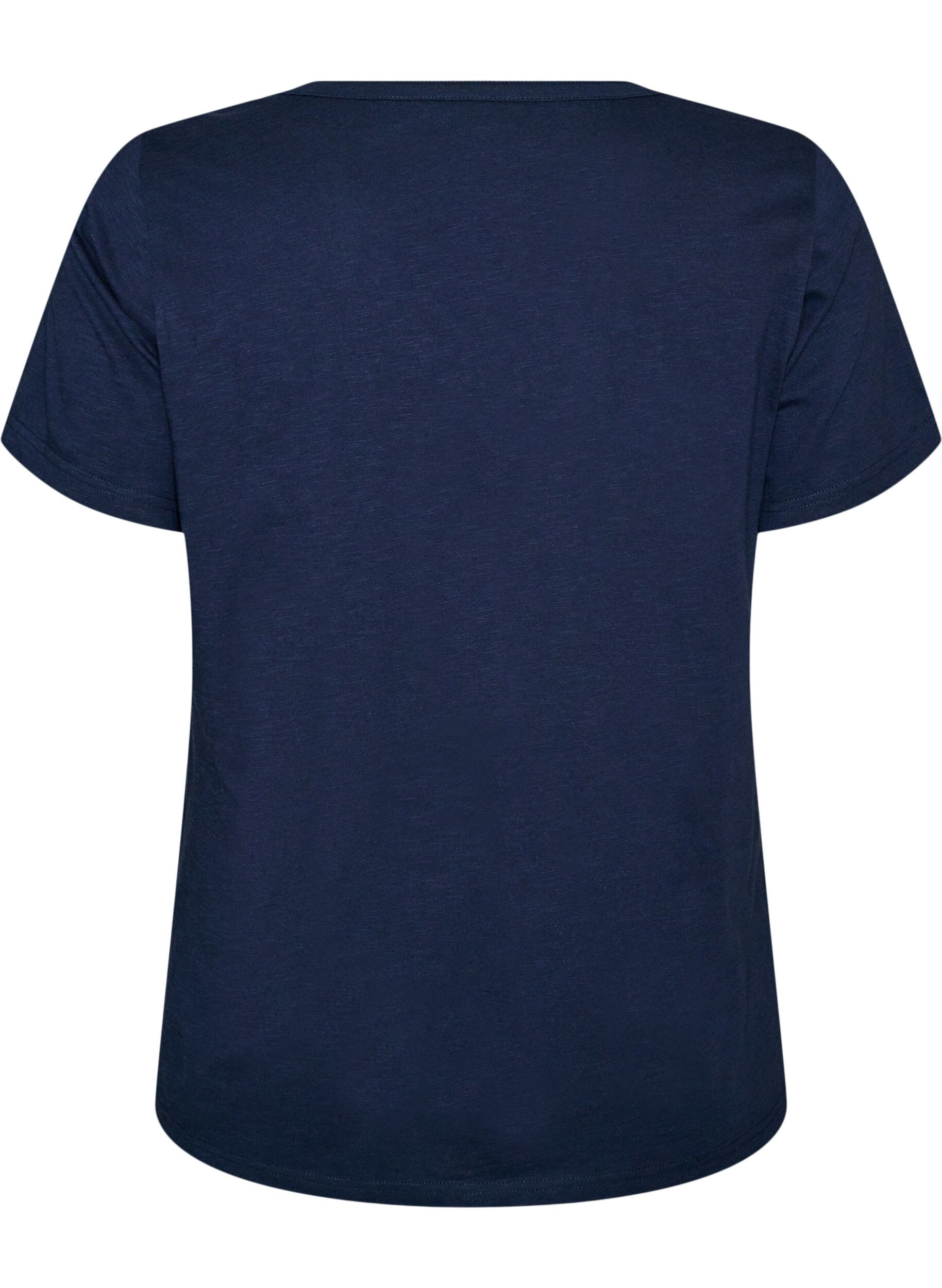 ZizziT-skjorte med knappdetalj, Bl&aring;, Packshot image number 1