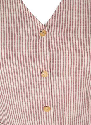 Stripete skjortekjole i bomull med lommer, Dry Rose Stripe, Packshot image number 2