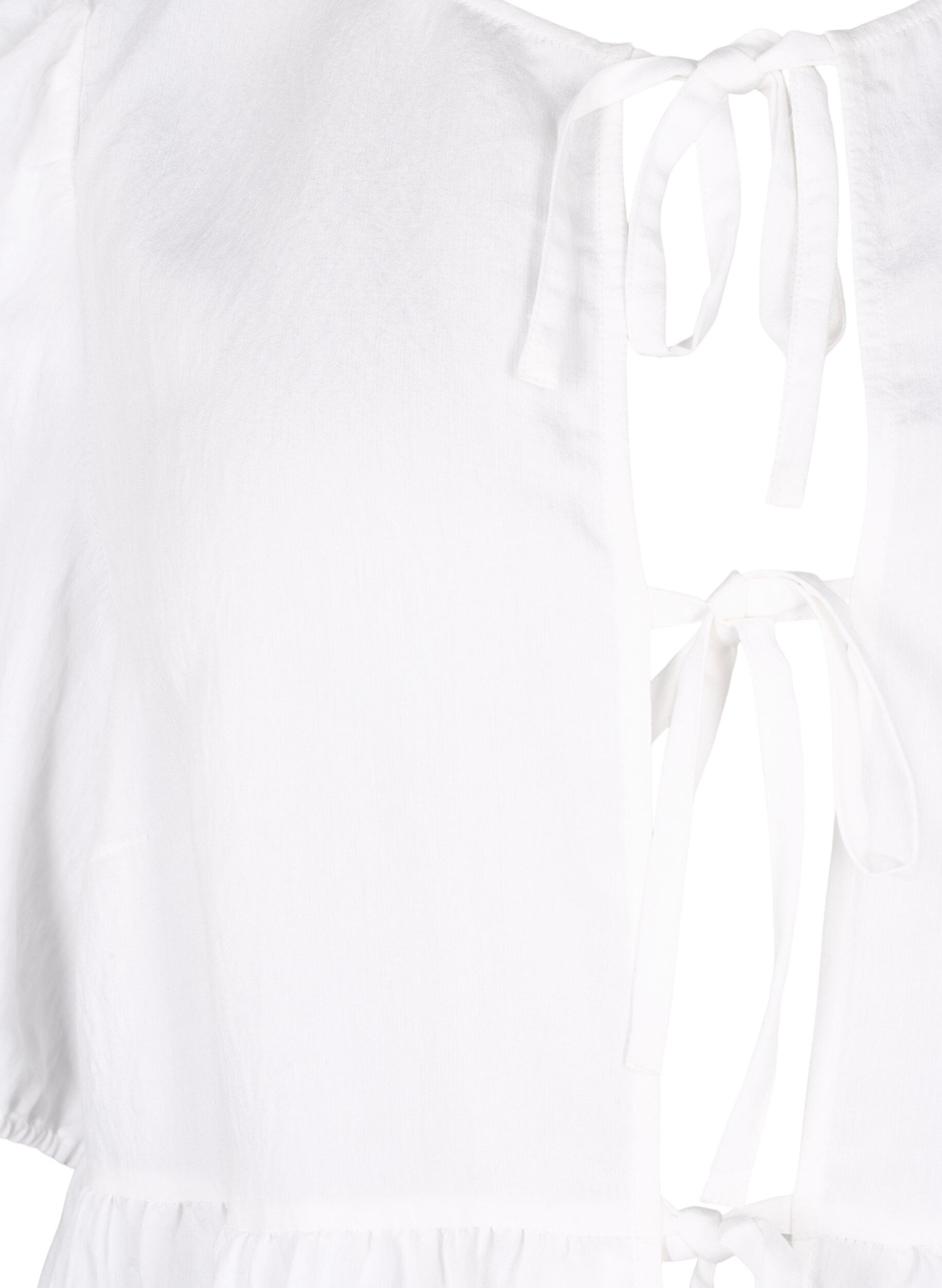 Zizzi Bluse i viskose med engelsk broderi, Bright White, Packshot image number 2