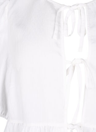Bluse i viskose med engelsk broderi, Bright White, Packshot image number 2