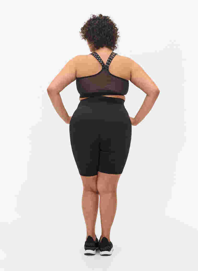 Tettsittende treningsshorts med trykk, Black, Model