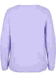 Mønstrete strikkegenser med V-hals, Lavender