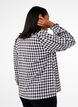 Rutete bluse med volangdetaljer, Black/W. Gingham, Model image number 1