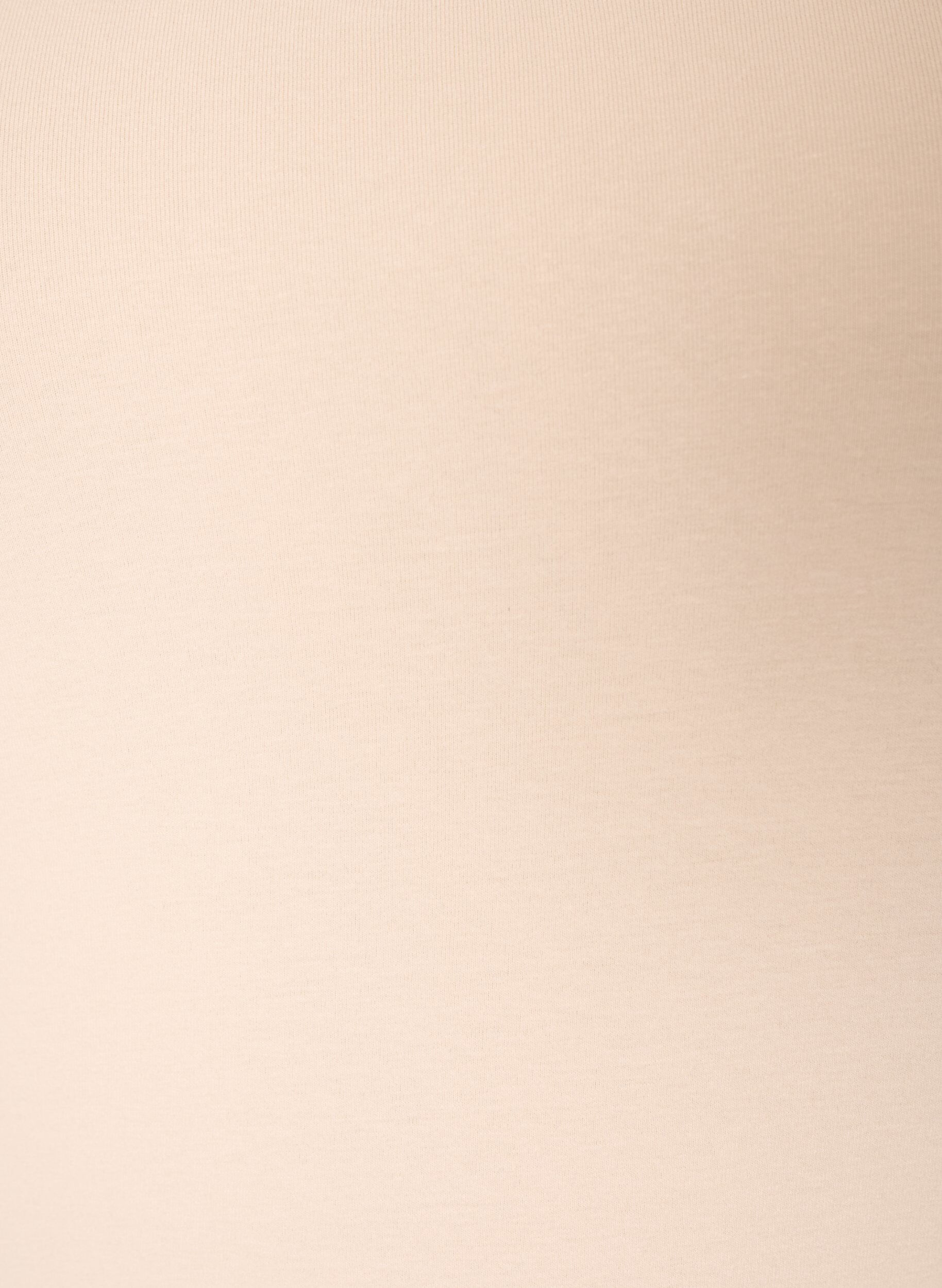 ZizziEnsfarget basic topp i bomull, Beige, Packshot image number 2