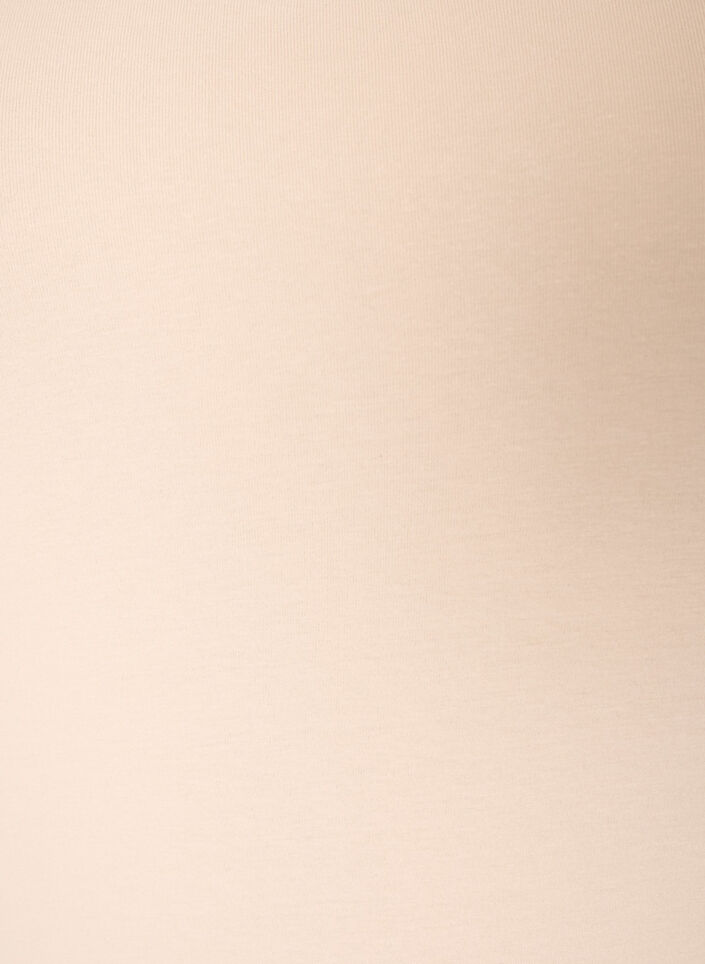 Ensfarget basic topp i bomull, Beige, Packshot image number 2