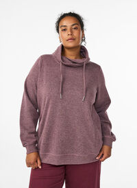 FLASH - Genser med høy hals og lommer, Rød FLASH - Genser med høy hals og lommer, Rød, Model