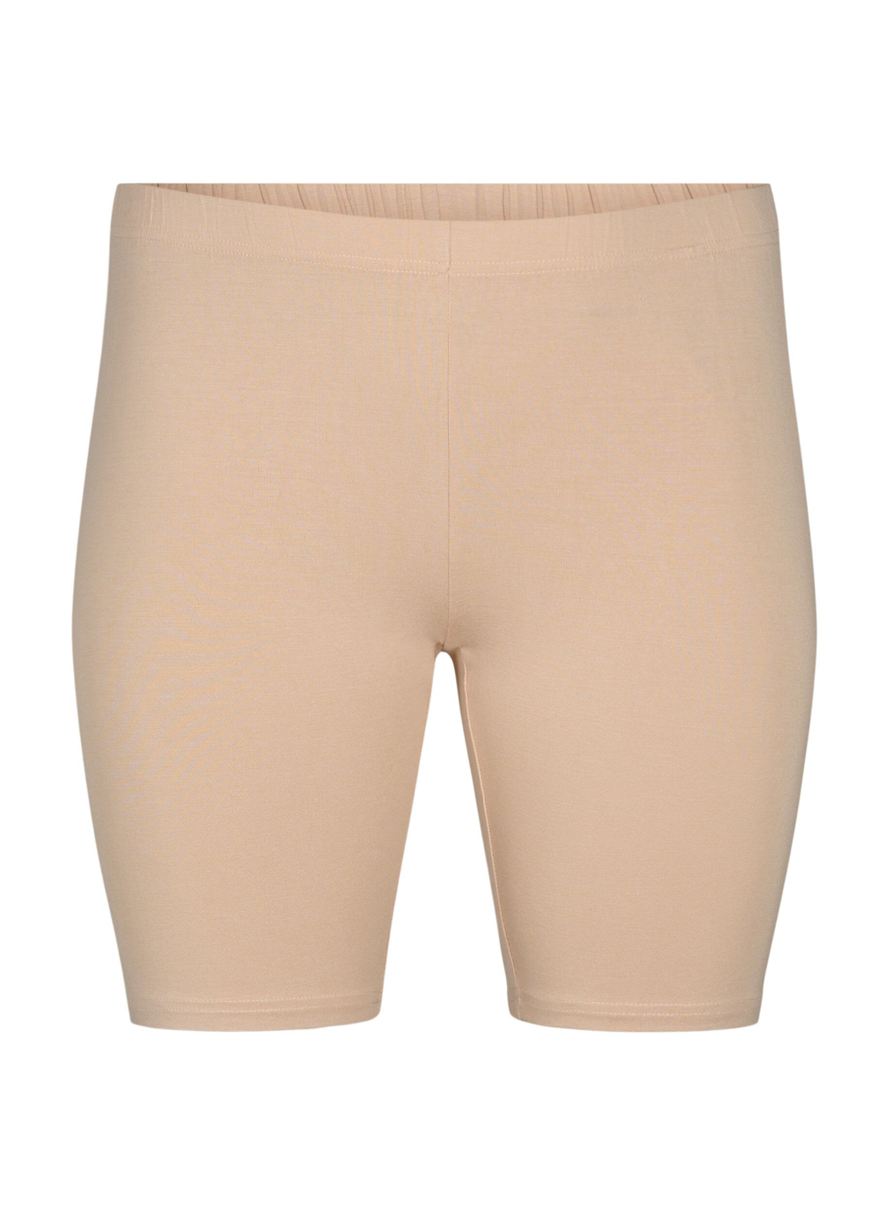 ZizziSykkelshorts i viskose, 2 stk., Beige, Packshot image number 2