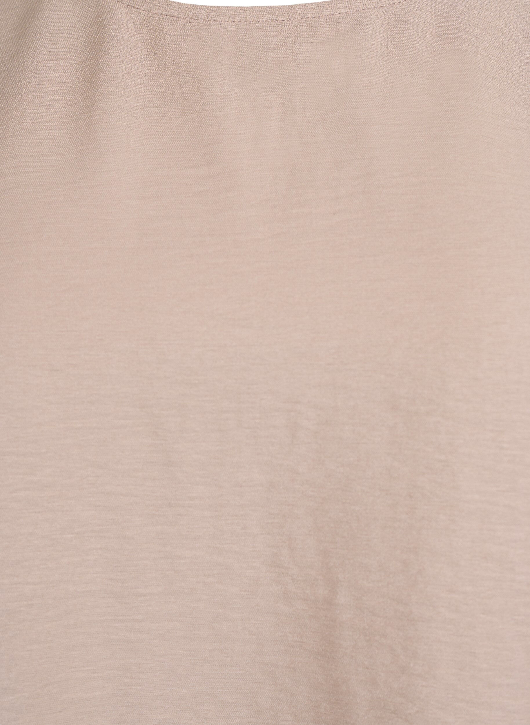 Zizzi Bluse med korte, vide ermer, Beige, Packshot image number 2