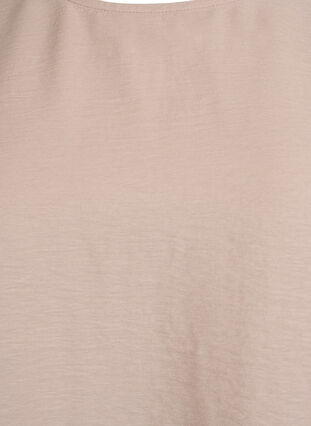 Zizzi Bluse med korte, vide ermer, Beige, Packshot image number 2