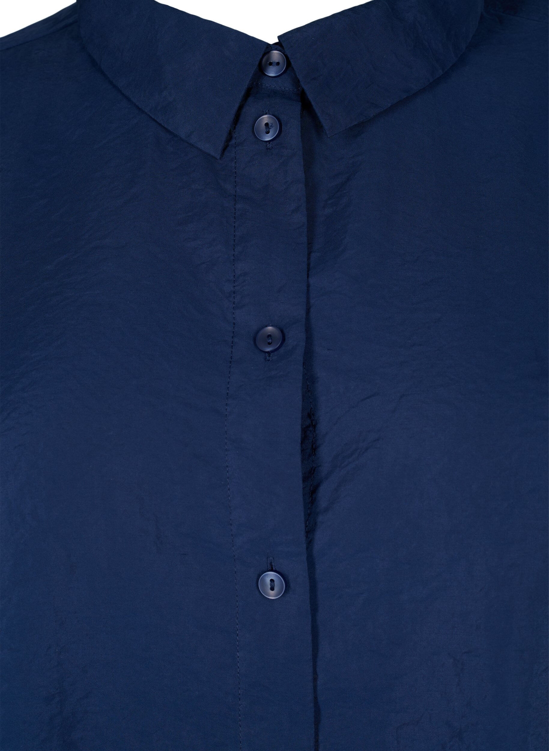 Zizzi Langermet skjorte i Tencel &trade; Modal, Navy Blazer, Packshot image number 2