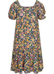 Blomstrete midikjole i viskose , Multi Flower AOP