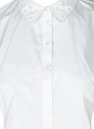 Løs, ensfarget skjortekrage med perler, Bright White, Packshot image number 2
