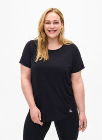 Trenings-T-skjorte med mesh og refleksdetaljer, Black, Model