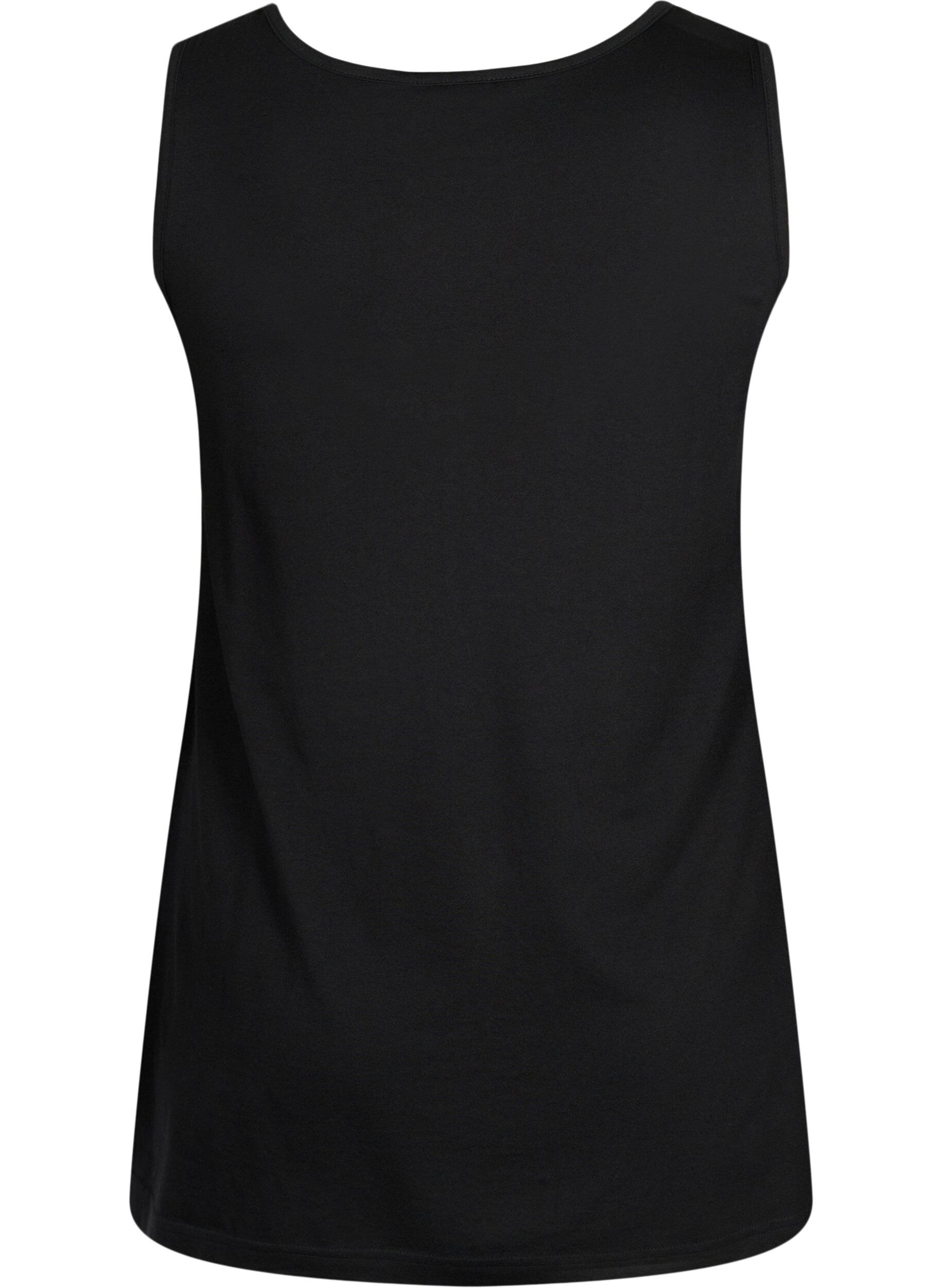 ZizziTopp med A-form og rund hals, Black, Packshot image number 1